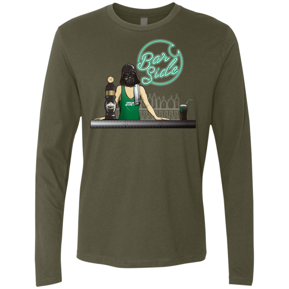 T-Shirts Military Green / Small Bar side Men's Premium Long Sleeve