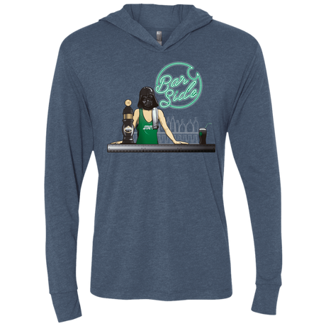 T-Shirts Indigo / X-Small Bar side Triblend Long Sleeve Hoodie Tee