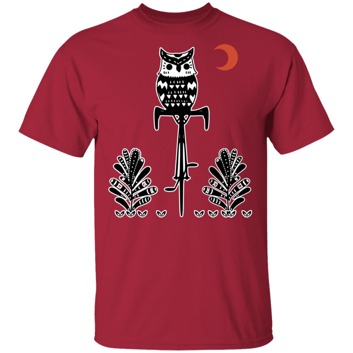T-Shirts Cardinal / S Barn Owl On A Bike T-Shirt