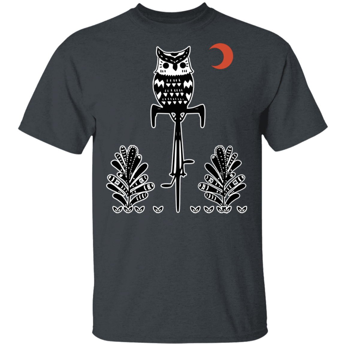 T-Shirts Dark Heather / S Barn Owl On A Bike T-Shirt