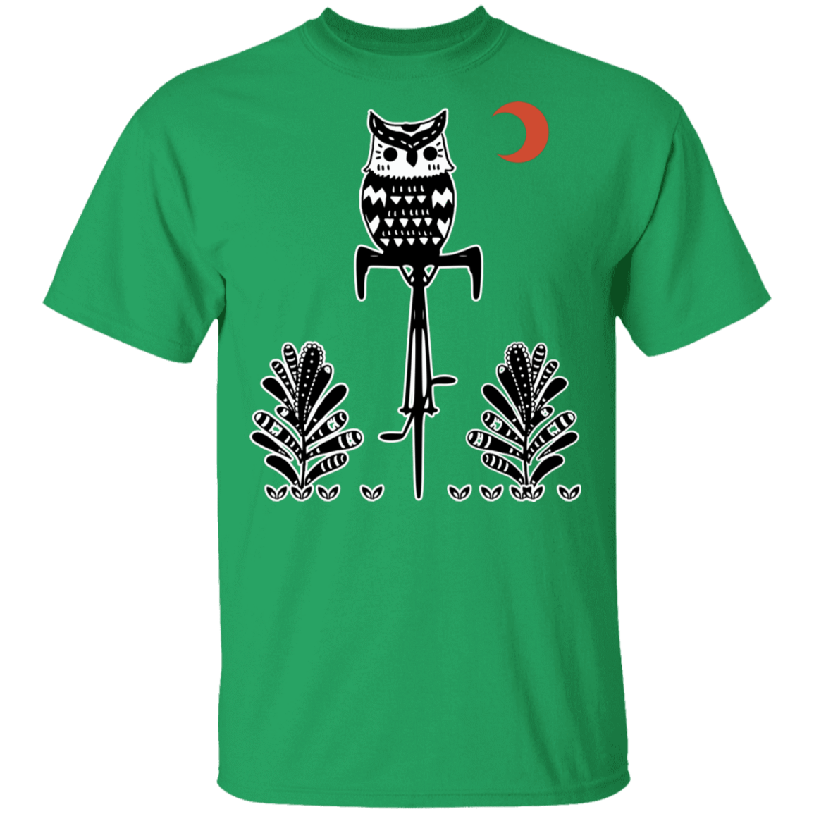 T-Shirts Irish Green / S Barn Owl On A Bike T-Shirt