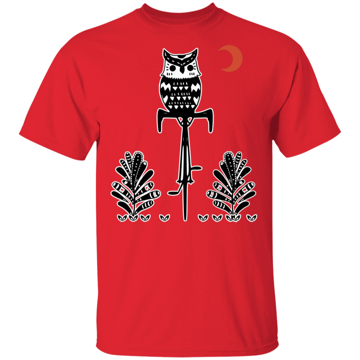 T-Shirts Red / S Barn Owl On A Bike T-Shirt