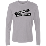 T-Shirts Heather Grey / Small Bart Simpson Men's Premium Long Sleeve