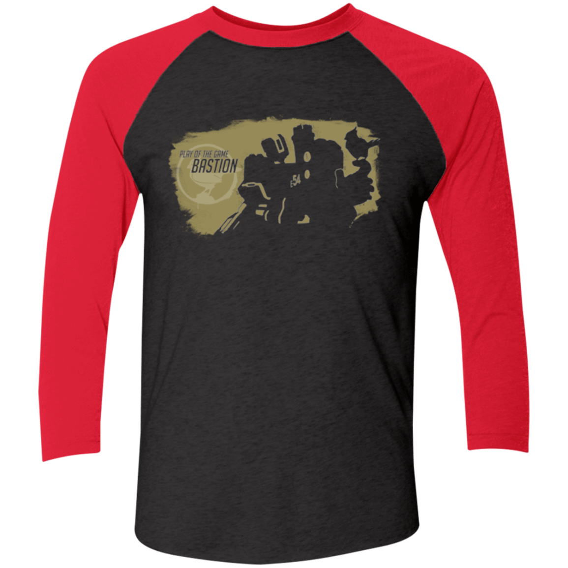 T-Shirts Vintage Black/Vintage Red / X-Small Bastion Base Men's Triblend 3/4 Sleeve