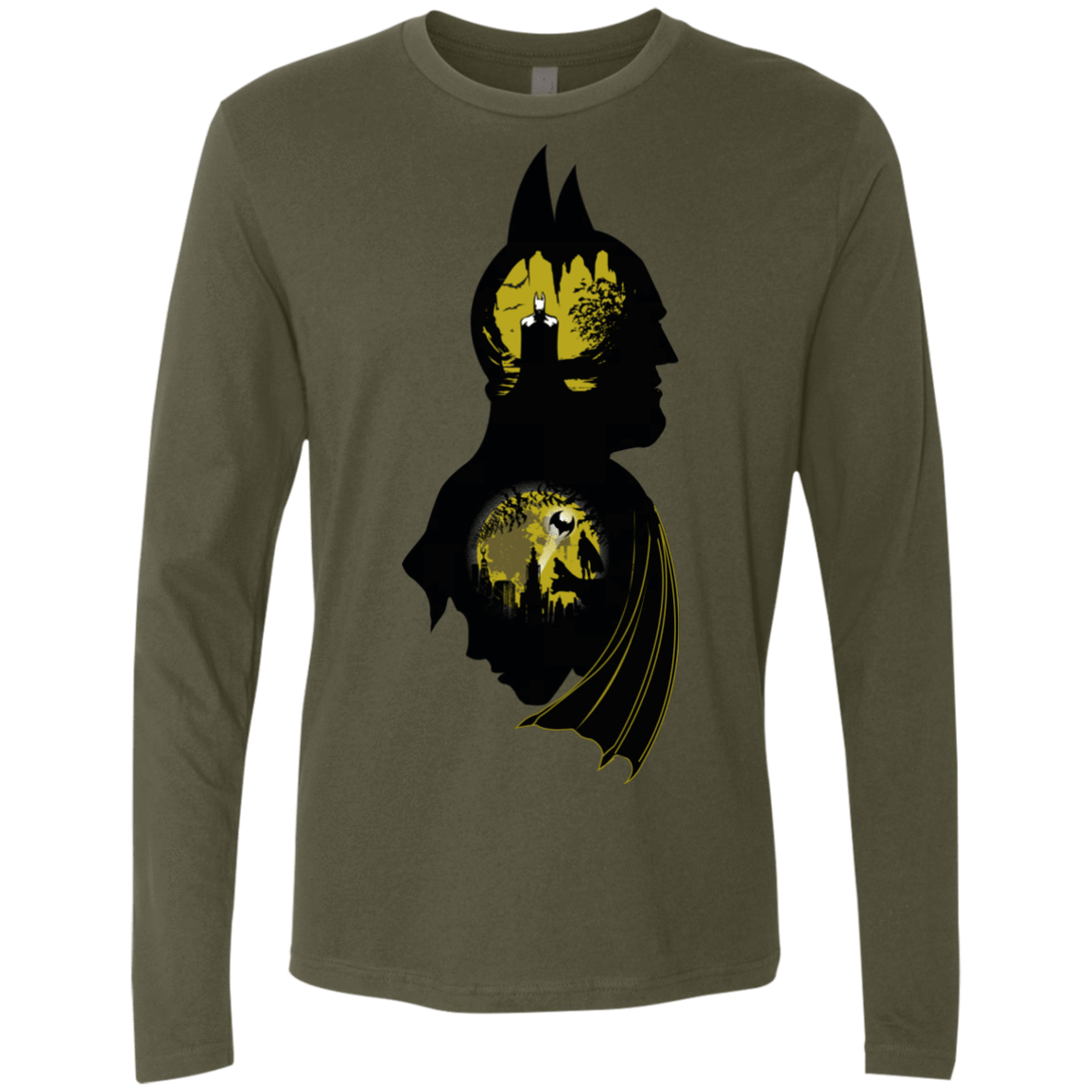 T-Shirts Military Green / Small Bat Detective Men's Premium Long Sleeve