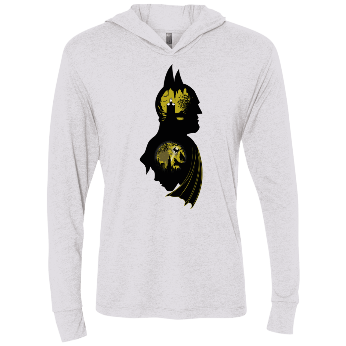 T-Shirts Heather White / X-Small Bat Detective Triblend Long Sleeve Hoodie Tee