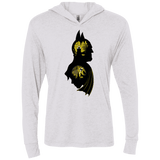 T-Shirts Heather White / X-Small Bat Detective Triblend Long Sleeve Hoodie Tee