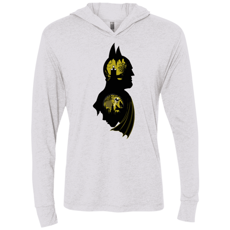 T-Shirts Heather White / X-Small Bat Detective Triblend Long Sleeve Hoodie Tee