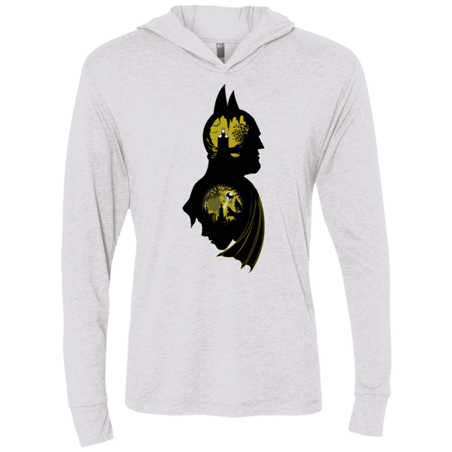 T-Shirts Heather White / X-Small Bat Detective Triblend Long Sleeve Hoodie Tee