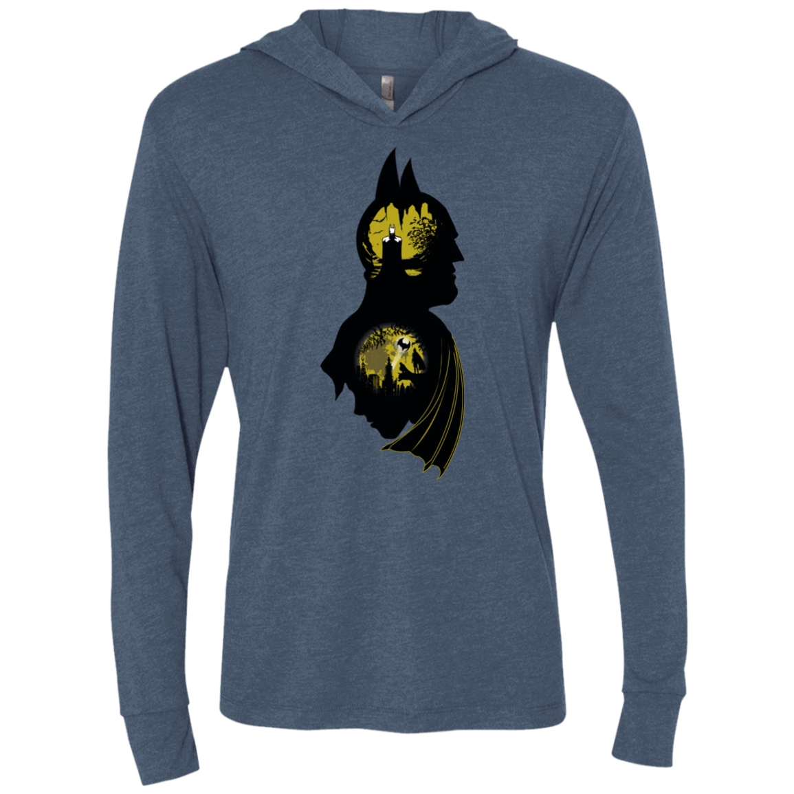 T-Shirts Indigo / X-Small Bat Detective Triblend Long Sleeve Hoodie Tee