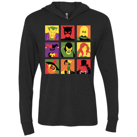 T-Shirts Vintage Black / X-Small Bat Pop Triblend Long Sleeve Hoodie Tee