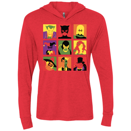 T-Shirts Vintage Red / X-Small Bat Pop Triblend Long Sleeve Hoodie Tee