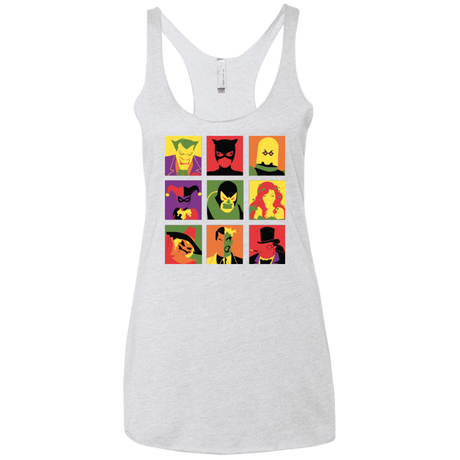 T-Shirts Heather White / X-Small Bat Pop Women's Triblend Racerback Tank