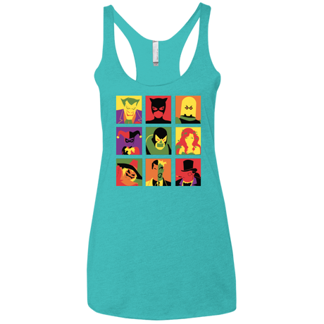 T-Shirts Tahiti Blue / X-Small Bat Pop Women's Triblend Racerback Tank