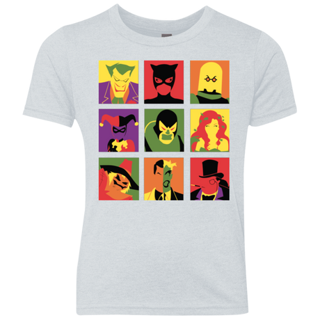 T-Shirts Heather White / YXS Bat Pop Youth Triblend T-Shirt