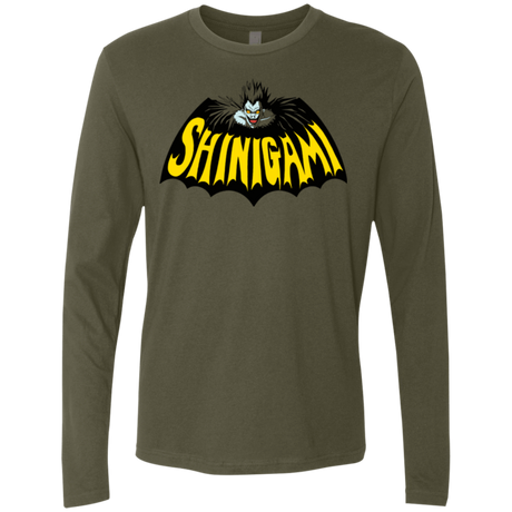 T-Shirts Military Green / Small Bat Shinigami Men's Premium Long Sleeve