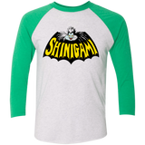 T-Shirts Heather White/Envy / X-Small Bat Shinigami Men's Triblend 3/4 Sleeve
