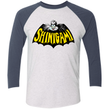 T-Shirts Heather White/Indigo / X-Small Bat Shinigami Men's Triblend 3/4 Sleeve
