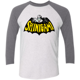 T-Shirts Heather White/Premium Heather / X-Small Bat Shinigami Men's Triblend 3/4 Sleeve