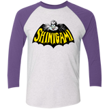 T-Shirts Heather White/Purple Rush / X-Small Bat Shinigami Men's Triblend 3/4 Sleeve