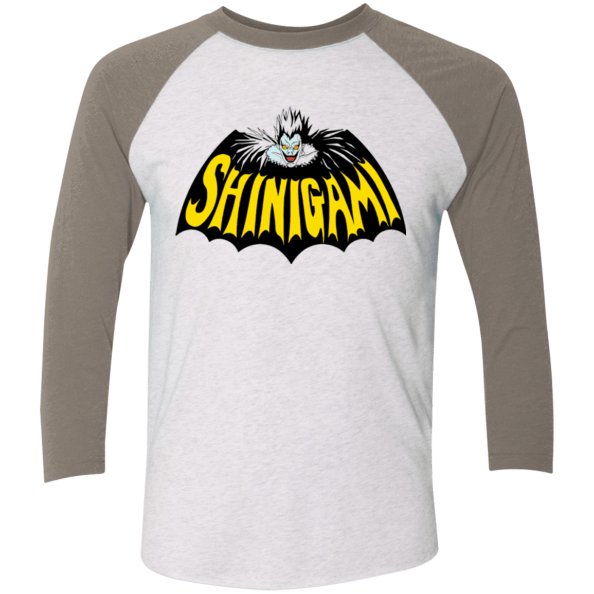 T-Shirts Heather White/Vintage Grey / X-Small Bat Shinigami Men's Triblend 3/4 Sleeve