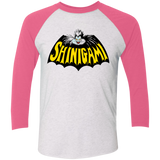 T-Shirts Heather White/Vintage Pink / X-Small Bat Shinigami Men's Triblend 3/4 Sleeve