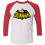 T-Shirts Heather White/Vintage Red / X-Small Bat Shinigami Men's Triblend 3/4 Sleeve