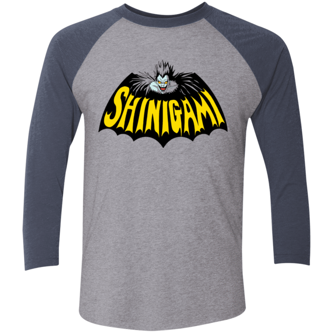 T-Shirts Premium Heather/ Vintage Navy / X-Small Bat Shinigami Men's Triblend 3/4 Sleeve