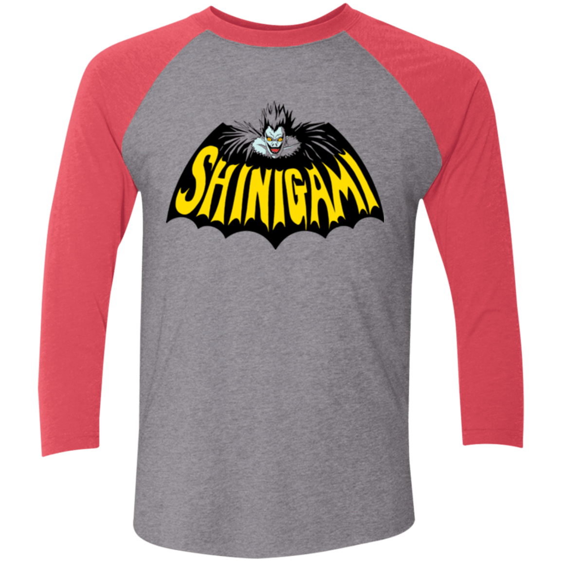 T-Shirts Premium Heather/ Vintage Red / X-Small Bat Shinigami Men's Triblend 3/4 Sleeve
