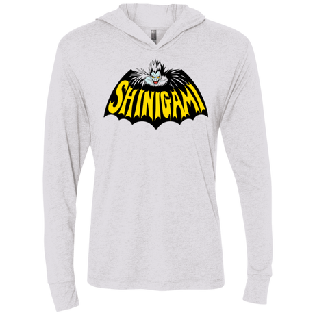 T-Shirts Heather White / X-Small Bat Shinigami Triblend Long Sleeve Hoodie Tee