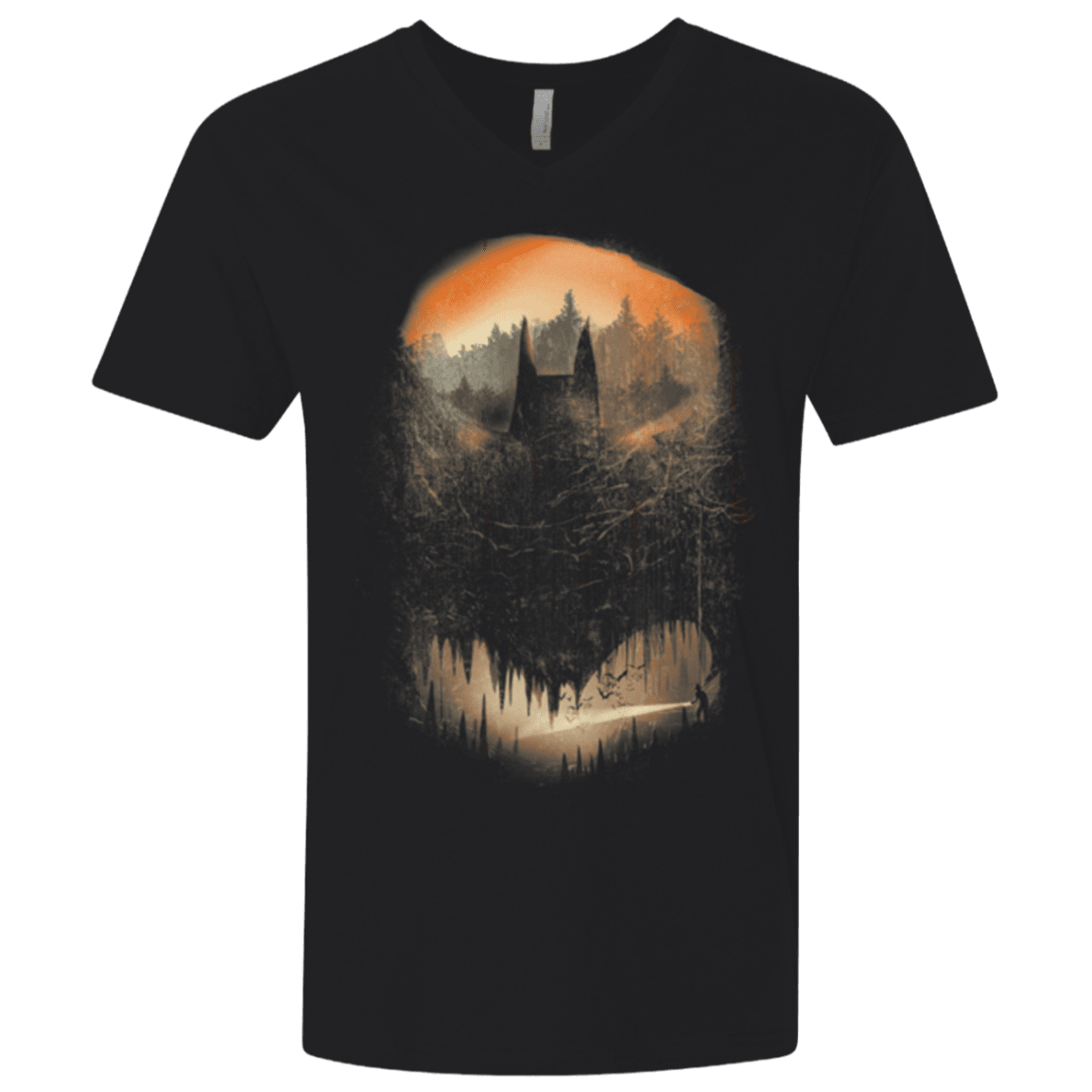 Batcaving Orange Version Men's Premium V-Neck
