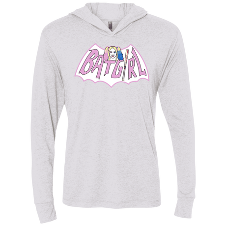 T-Shirts Heather White / X-Small Batgirl Triblend Long Sleeve Hoodie Tee