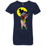 T-Shirts Midnight Navy / YXS Batkiss Signal Girls Premium T-Shirt