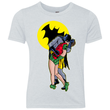 T-Shirts Heather White / YXS Batkiss Signal Youth Triblend T-Shirt