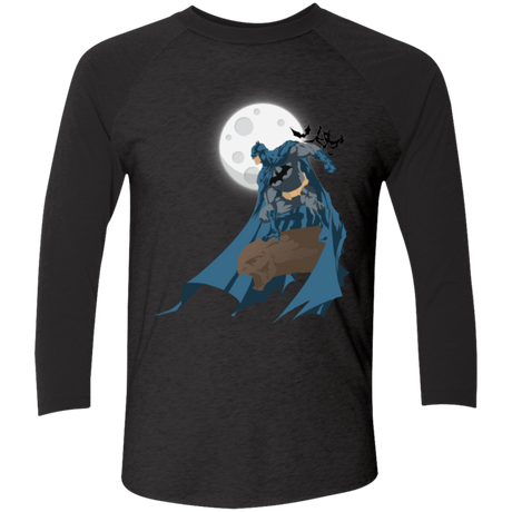 T-Shirts Vintage Black/Vintage Black / X-Small Batman Men's Triblend 3/4 Sleeve
