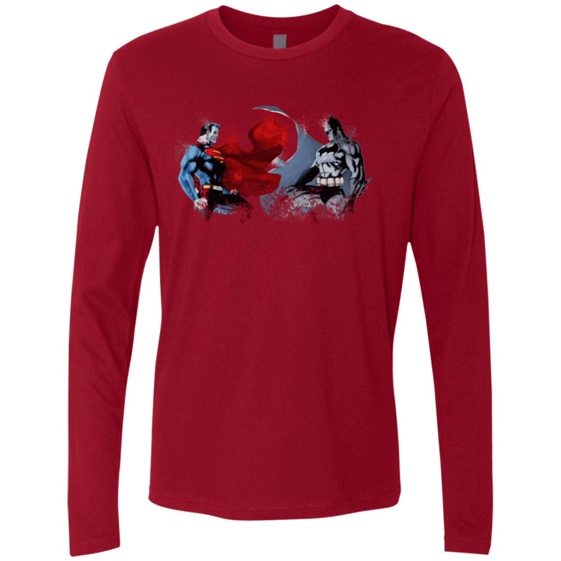 T-Shirts Cardinal / Small Batman vs Superman Men's Premium Long Sleeve