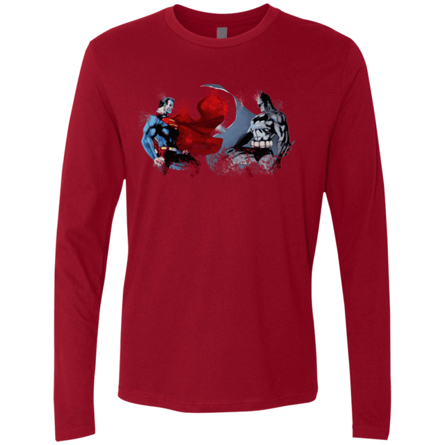 T-Shirts Cardinal / Small Batman vs Superman Men's Premium Long Sleeve