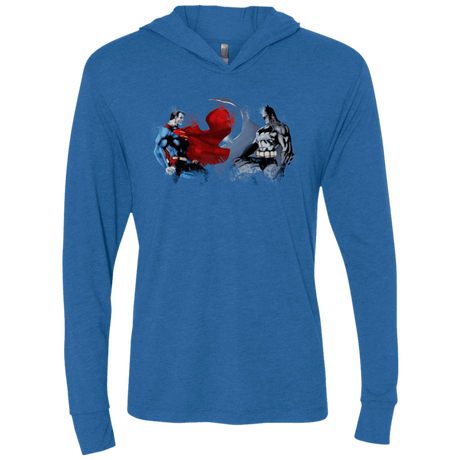 T-Shirts Vintage Royal / X-Small Batman vs Superman Triblend Long Sleeve Hoodie Tee