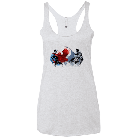 T-Shirts Heather White / X-Small Batman vs Superman Women's Triblend Racerback Tank