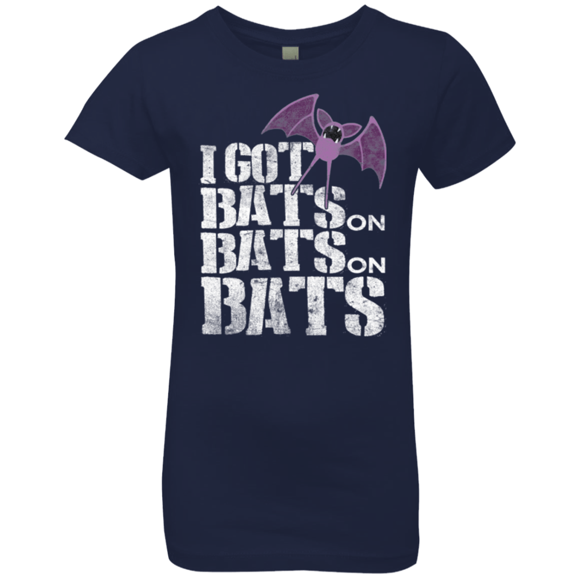 T-Shirts Midnight Navy / YXS Bats on Bats on Bats Girls Premium T-Shirt
