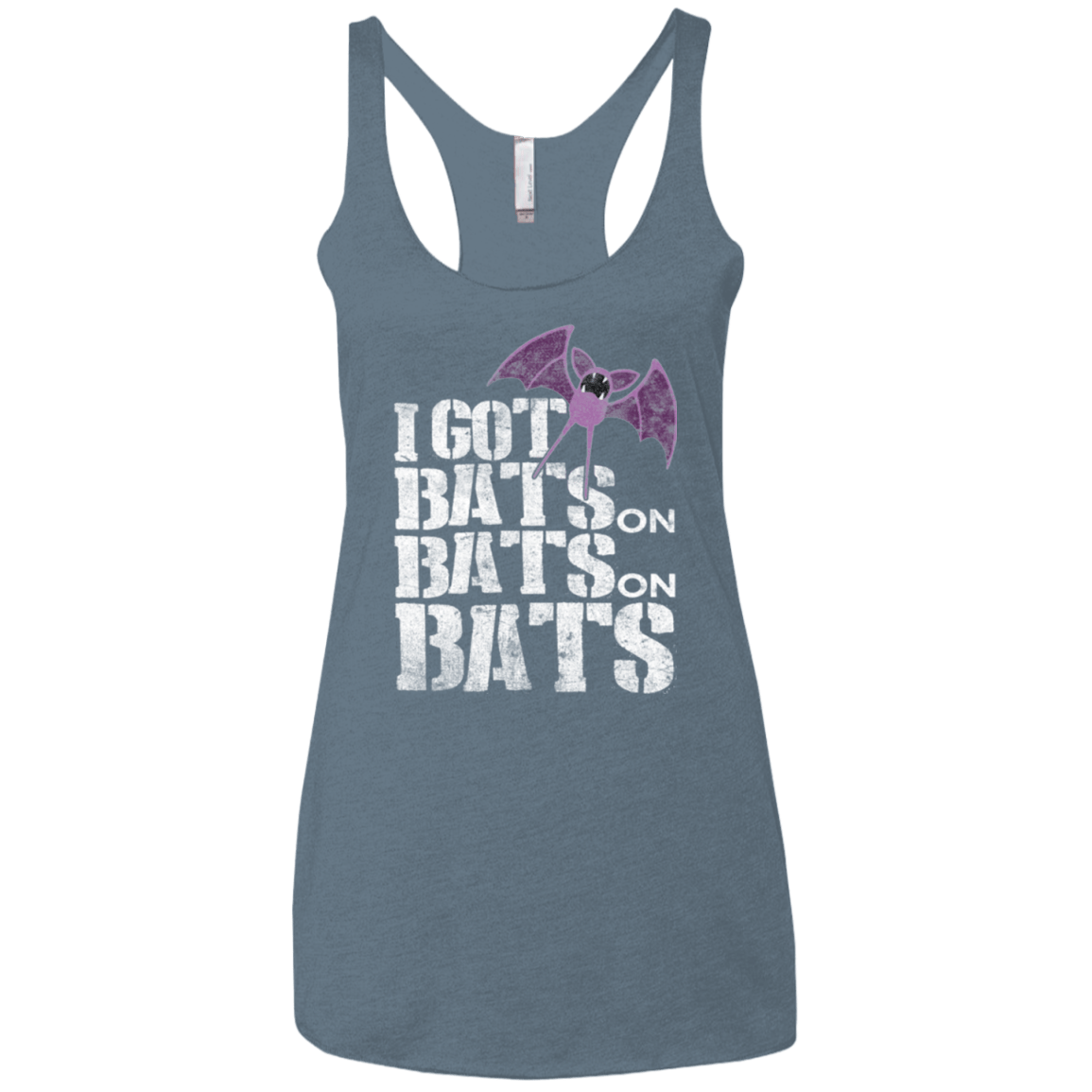 T-Shirts Indigo / X-Small Bats on Bats on Bats Women's Triblend Racerback Tank