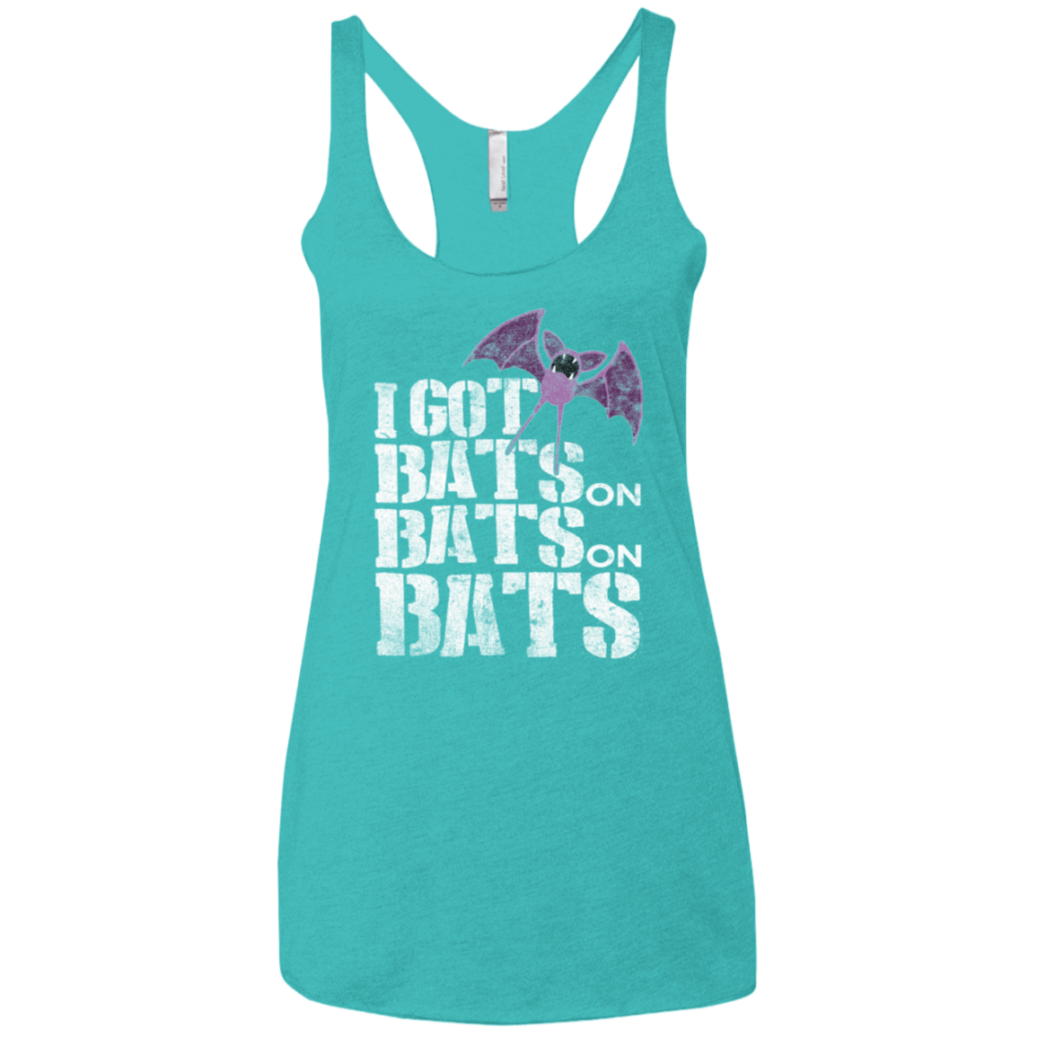 T-Shirts Tahiti Blue / X-Small Bats on Bats on Bats Women's Triblend Racerback Tank