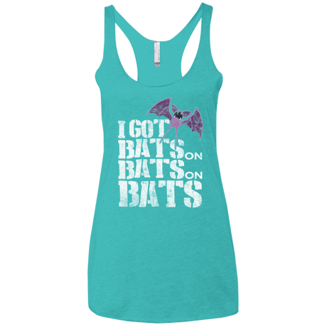 T-Shirts Tahiti Blue / X-Small Bats on Bats on Bats Women's Triblend Racerback Tank