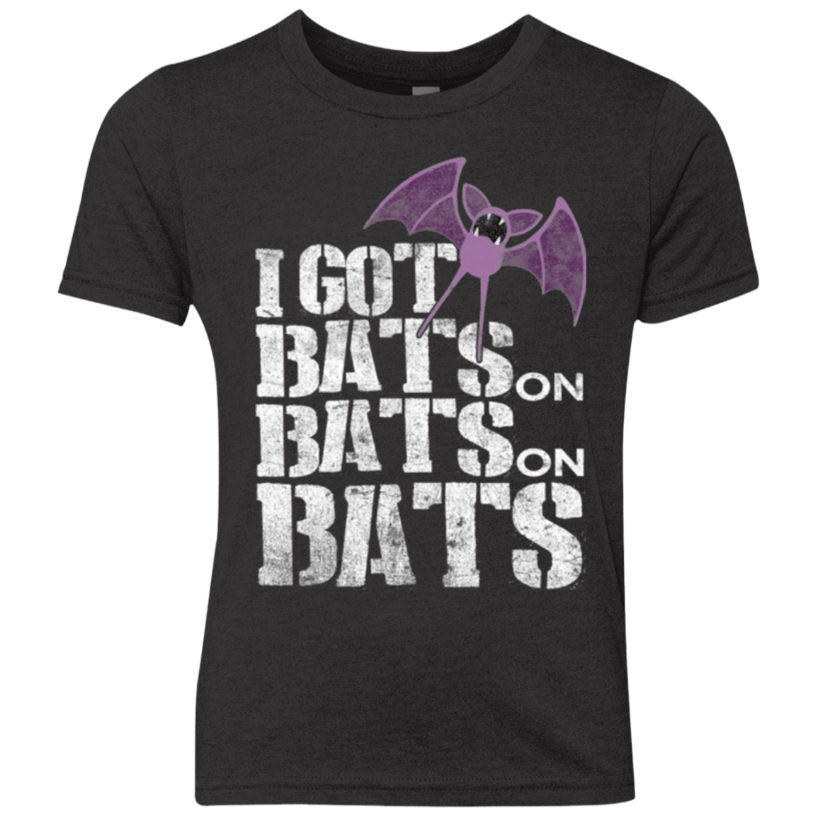 T-Shirts Vintage Black / YXS Bats on Bats on Bats Youth Triblend T-Shirt