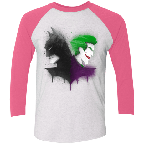 T-Shirts Heather White/Vintage Pink / X-Small Bats Triblend 3/4 Sleeve