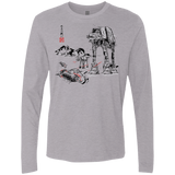 T-Shirts Heather Grey / Small Battle in the Snow Sumi e Men's Premium Long Sleeve