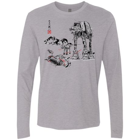 T-Shirts Heather Grey / Small Battle in the Snow Sumi e Men's Premium Long Sleeve