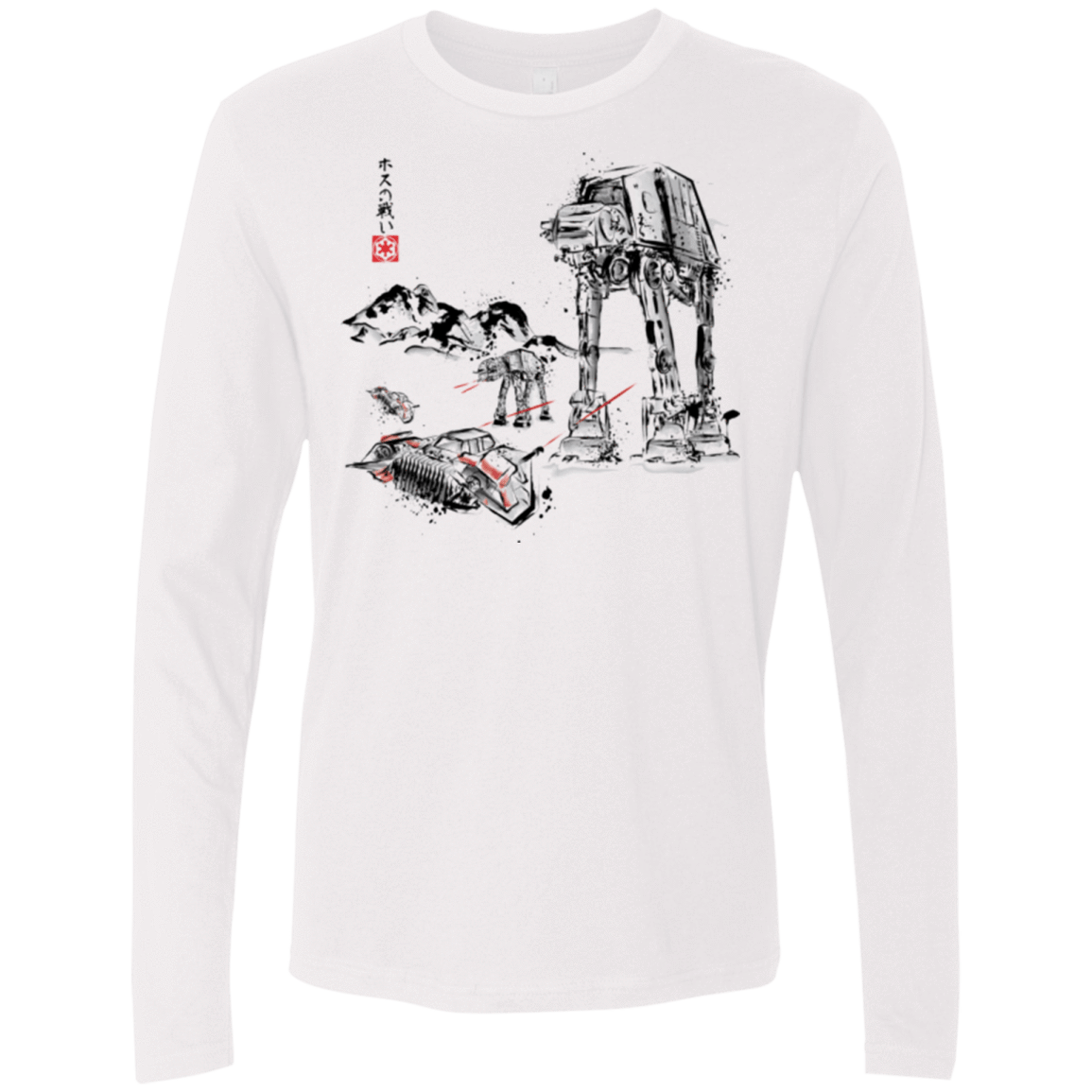T-Shirts White / Small Battle in the Snow Sumi e Men's Premium Long Sleeve