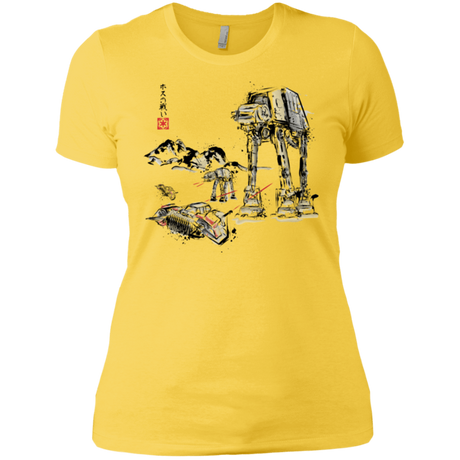 T-Shirts Vibrant Yellow / X-Small Battle in the Snow Sumi e Women's Premium T-Shirt