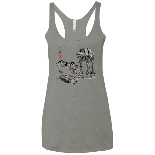 T-Shirts Venetian Grey / X-Small Battle in the Snow Sumi e Women's Triblend Racerback Tank